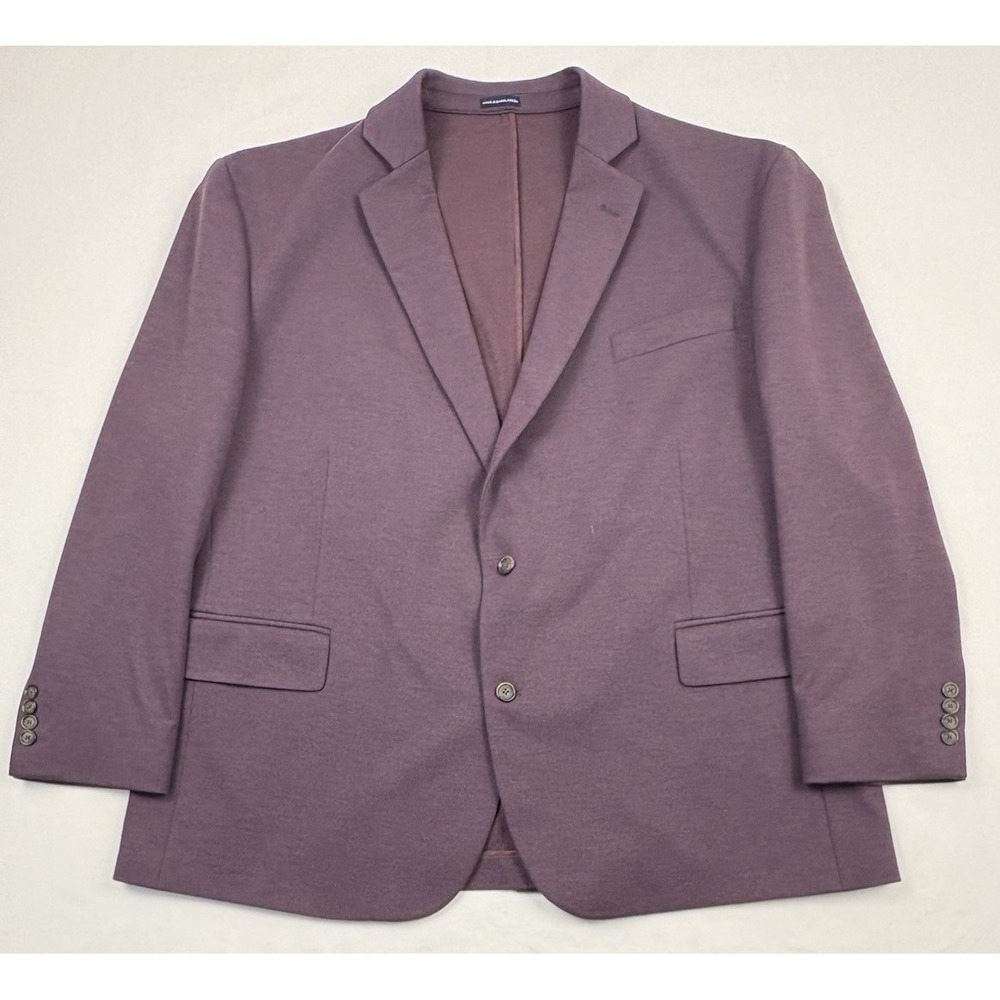 Stafford Poly/Wool Blend Unstructured Sport Coat 54R Purple Jersey Stretch EUC - Picture 3 of 13